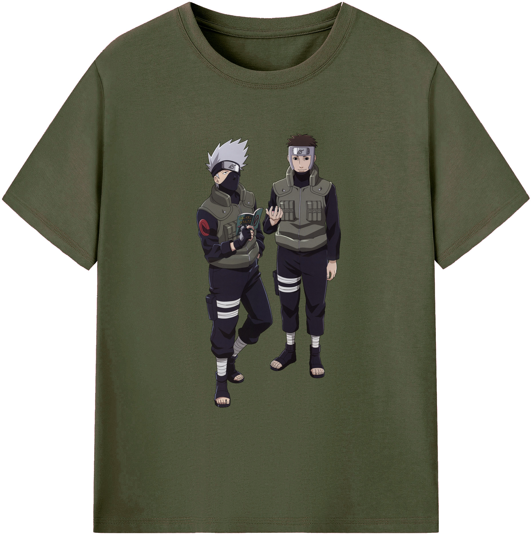 （画像用） NARUTO -ナルト- はたけ カカシ Hatake Kakashi 綿100％ メンズ半袖Tシャツ｜肌触りやわらか＆通気性